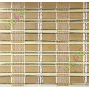 Rollup  mechanism green brown colour stripes pure natural bamboo blind